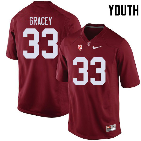 Youth #33 Alex Gracey Stanford Cardinal College Football Jerseys Sale-Cardinal
